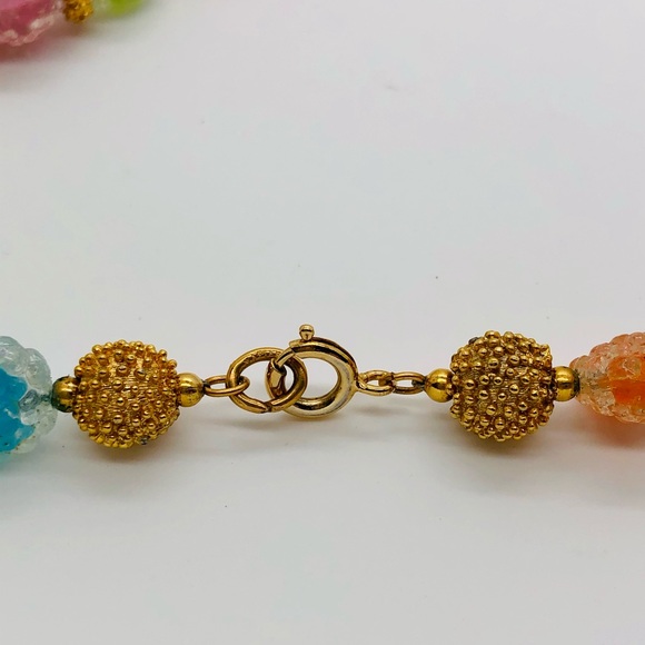 🔥 Vintage BOOK PIECE NAPIER Gum Drop Glass Necklace - Picture 7 of 17